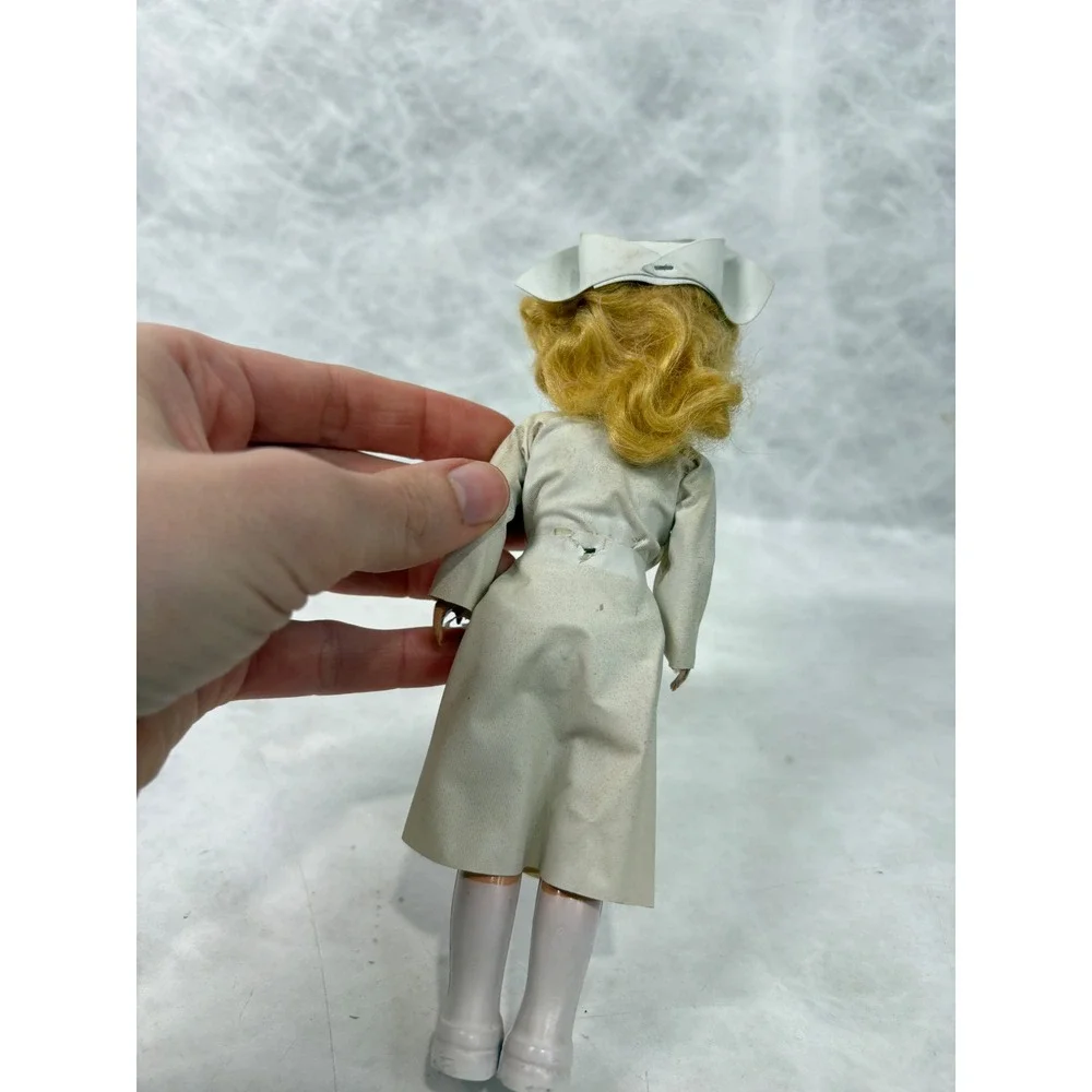 Vintage Miss Curity Nurse Doll Bauer & Black Hard Plastic Advertising 8 Inch
